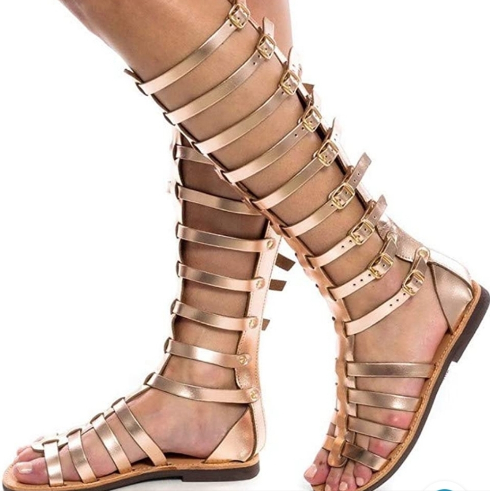 Gold gladiator sandals